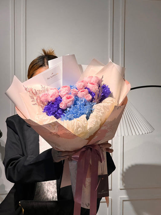 Snow Peony Blooms | Preserved Peony and Roses  | Luxurious