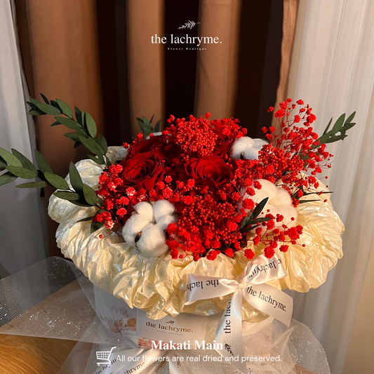 Celine in Red | Preserved Blooms | Round Blooms in Deluxe