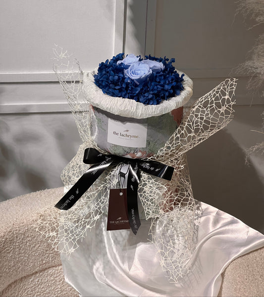 Gyros in Blue | Preserved Roses | Round Blooms in Petite