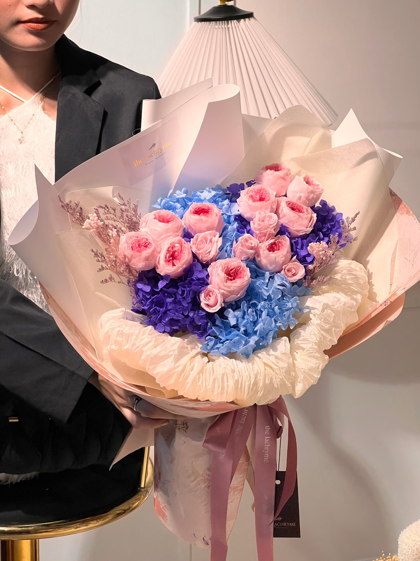 Snow Peony Blooms | Preserved Peony and Roses  | Luxurious