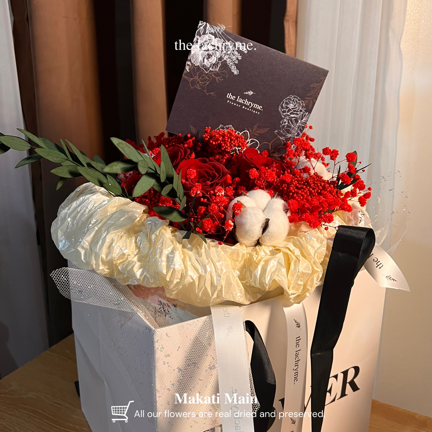 Celine in Red | Preserved Blooms | Round Blooms in Deluxe