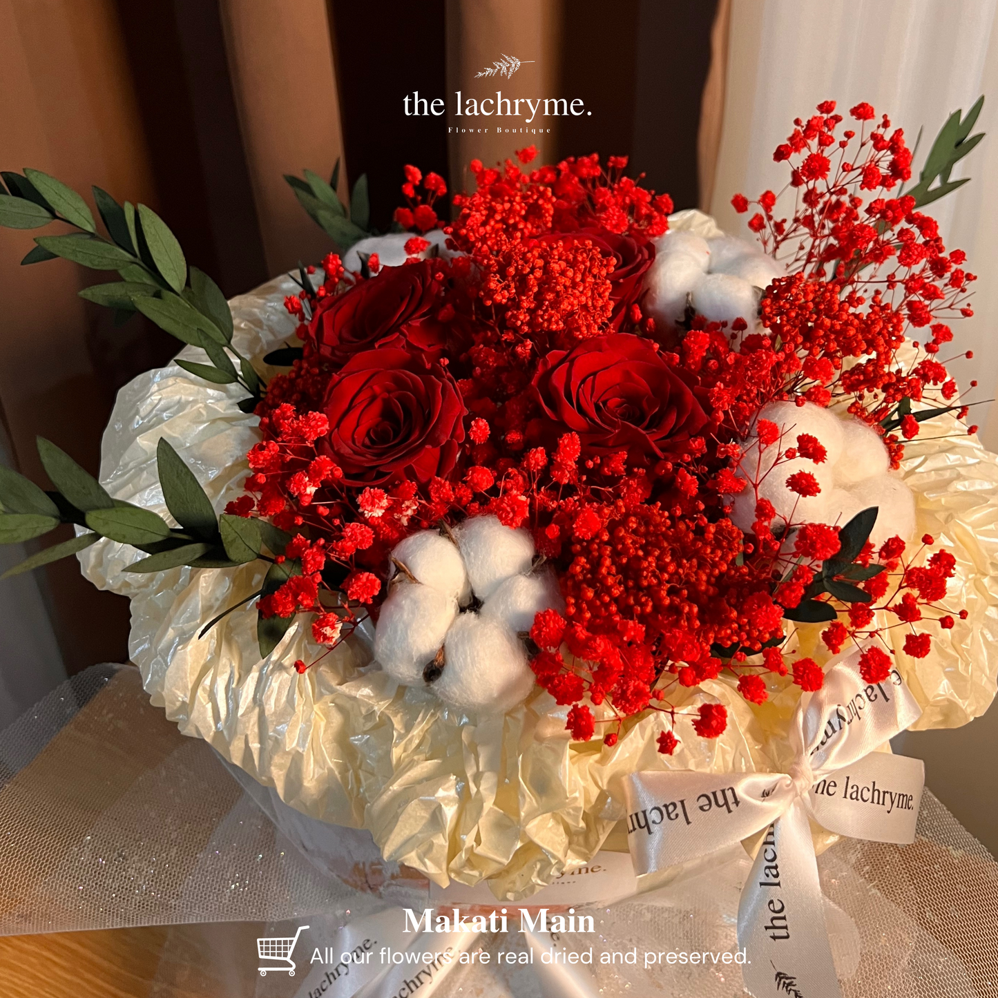 Celine in Red | Preserved Blooms | Round Blooms in Deluxe