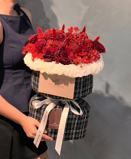 Million Roses with Preserved Fillers | 12 Premium Roses | Round Blooms